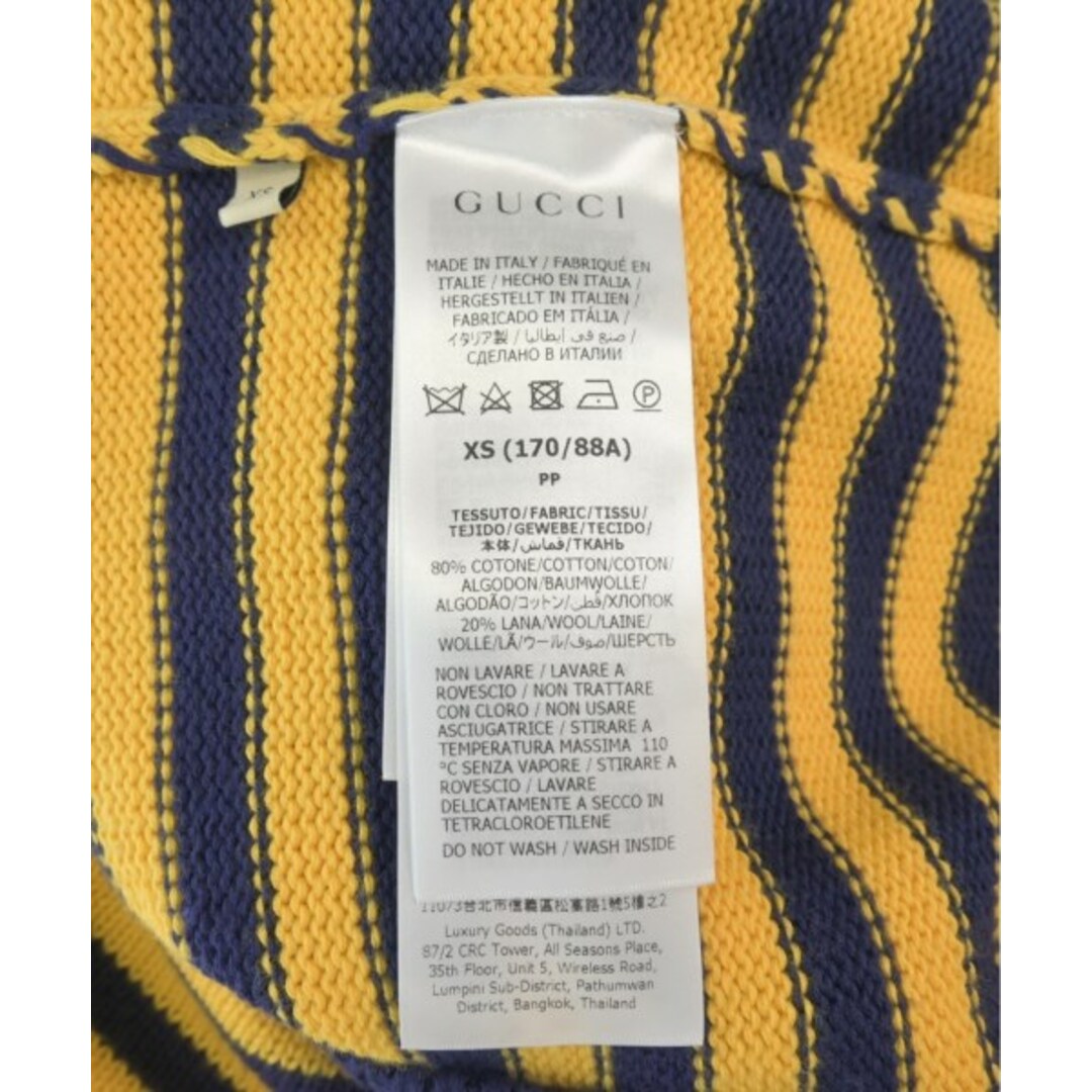GUCCI - GUCCI グッチ ニット・セーター XS 紺x黄(ボーダー GUCCI - GUCCI グッチ ニット・セーター XS 紺x黄(ボーダー