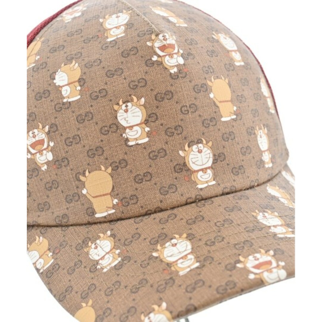 GUCCI - GUCCI グッチ キャップ 58cm ベージュx白x赤(総柄 GUCCI - GUCCI グッチ キャップ 58cm ベージュx白x赤(総柄