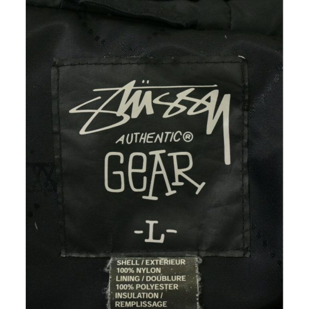 STUSSY - STUSSY ステューシー ダウンコート L 黒(総柄) 【古着 STUSSY - STUSSY ステューシー ダウンコート L 黒(総柄) 【古着