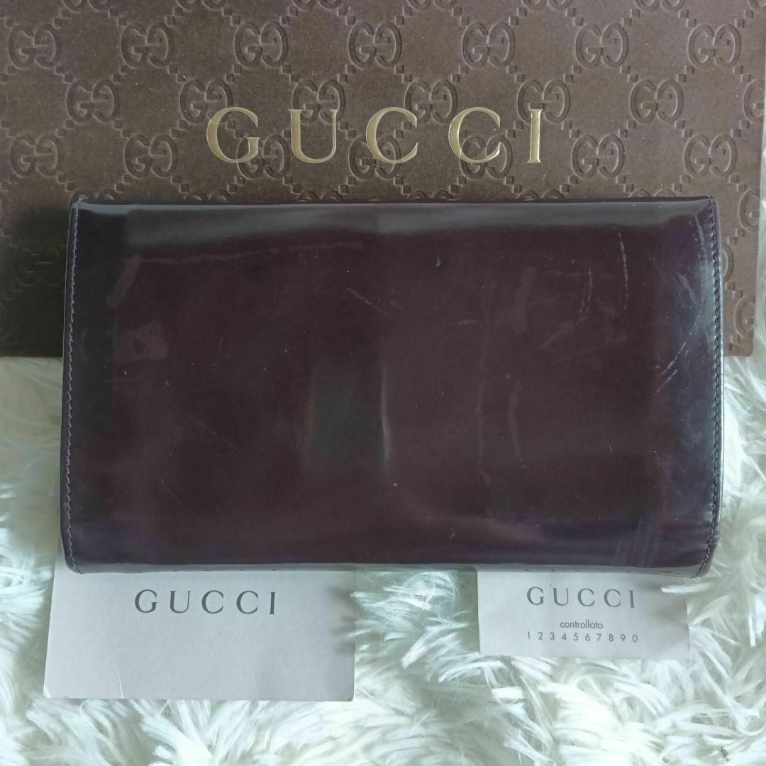 GUCCI - 【GUCCI】グッチ 長財布 財布 エナメル ブラウン系 ✨の GUCCI - 【GUCCI】グッチ 長財布 財布 エナメル ブラウン系 ✨の