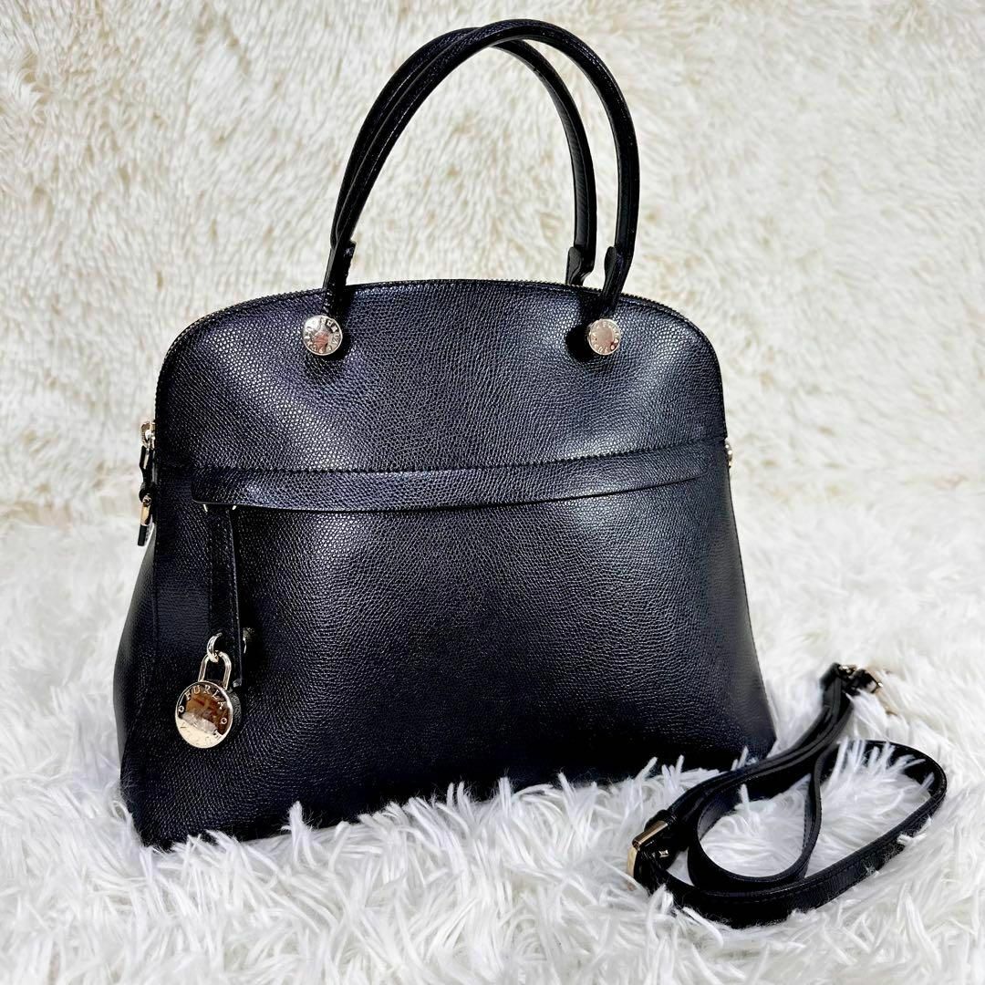 FURLA - 【美品】 FURLA フルラ パイパー M ブラック ショルダー FURLA - 【美品】 FURLA フルラ パイパー M ブラック ショルダー
