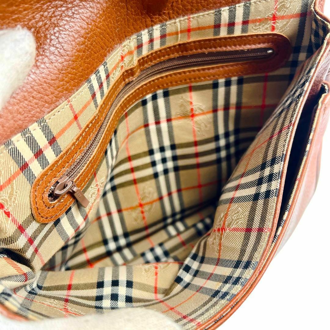 BURBERRY - BURBERRY レザー ブラウン ノバチェック ショルダー BURBERRY - BURBERRY レザー ブラウン ノバチェック ショルダー