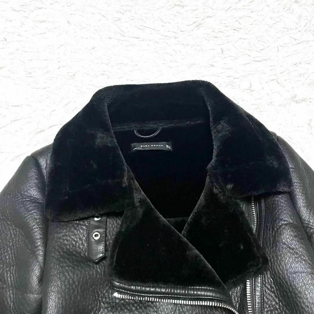 ZARA - ZARA ダブルフェイス ダブルライダースジャケット 腰 ZARA - ZARA ダブルフェイス ダブルライダースジャケット 腰
