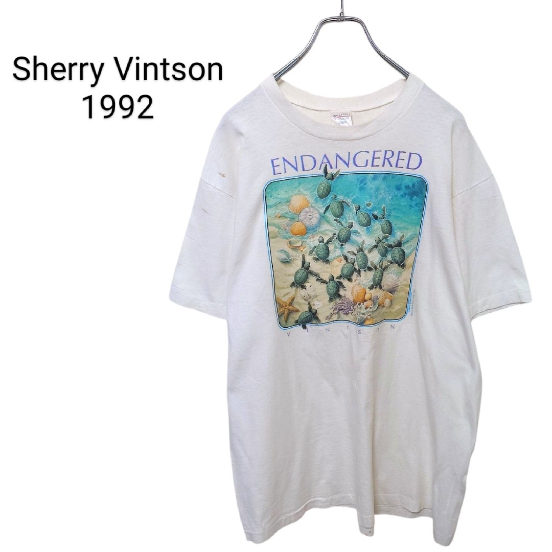 VINTAGE - 90's USA製 シングルステッチ アートTシャツビーチ 亀 VINTAGE - 90's USA製 シングルステッチ アートTシャツビーチ 亀