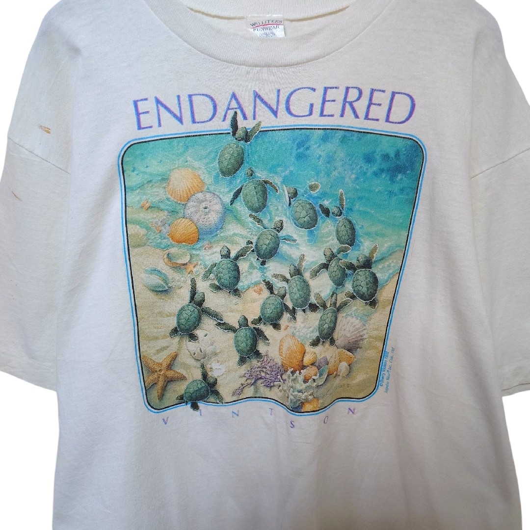 VINTAGE - 90's USA製 シングルステッチ アートTシャツビーチ 亀 VINTAGE - 90's USA製 シングルステッチ アートTシャツビーチ 亀