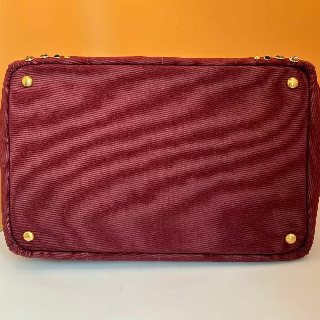 PRADA - 【美品】プラダ カナパ キャンバス ビジュー トート PRADA - 【美品】プラダ カナパ キャンバス ビジュー トート