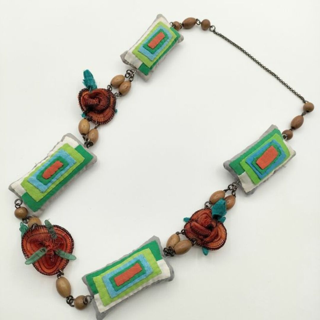 MARNI - MARNI フラワー ウッドビーズ ネックレス オレンジ MARNI - MARNI フラワー ウッドビーズ ネックレス オレンジ
