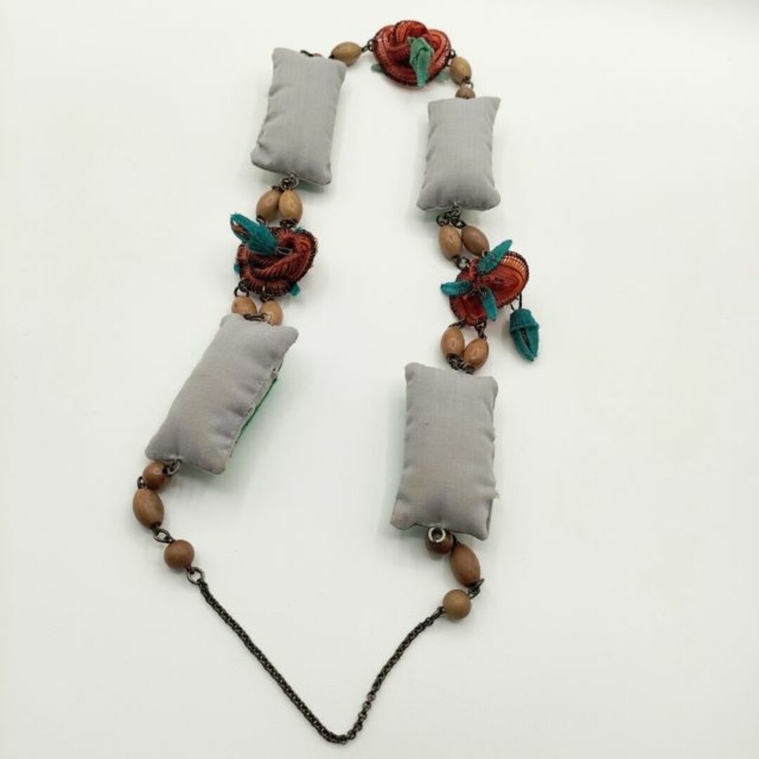 MARNI - MARNI フラワー ウッドビーズ ネックレス オレンジ MARNI - MARNI フラワー ウッドビーズ ネックレス オレンジ