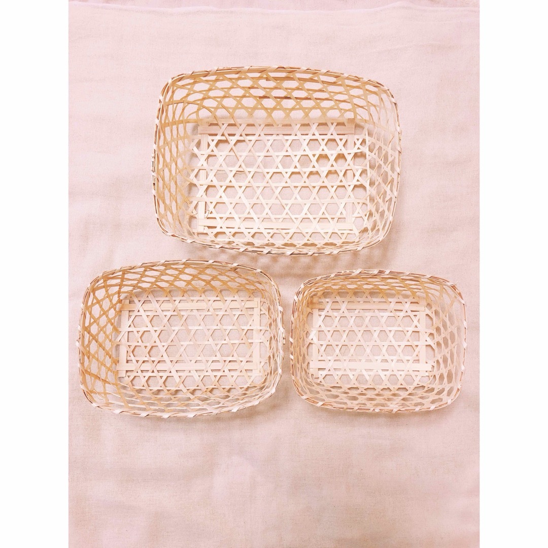 竹製かごめかご 大中小セット】かごめ籠の通販 by tm5315's shop 竹製かごめかご 大中小セット】かごめ籠の通販 by tm5315's shop