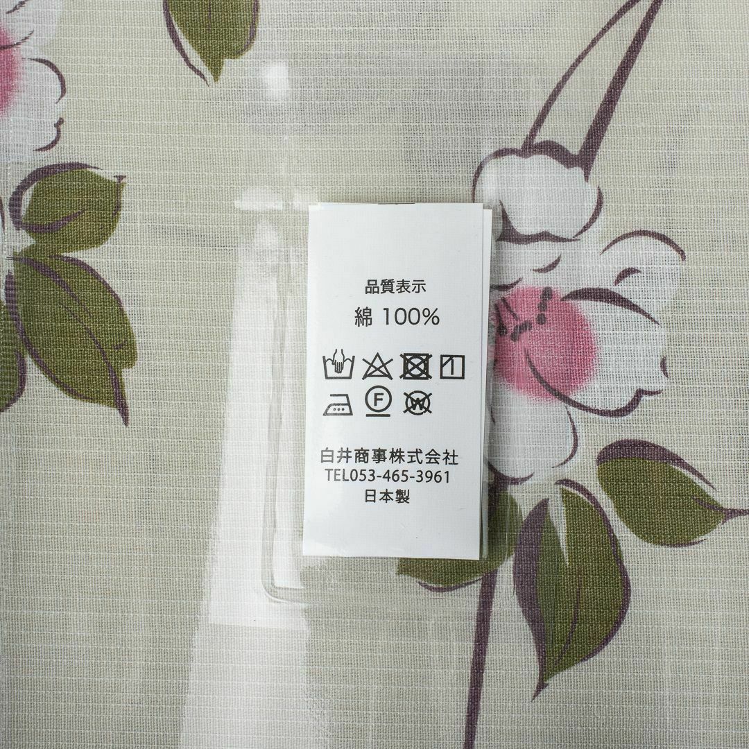浴衣反物】NO.3718(生成り/夏椿)新品【桜七軒】変わり織り 浴衣反物】NO.3718(生成り/夏椿)新品【桜七軒】変わり織り