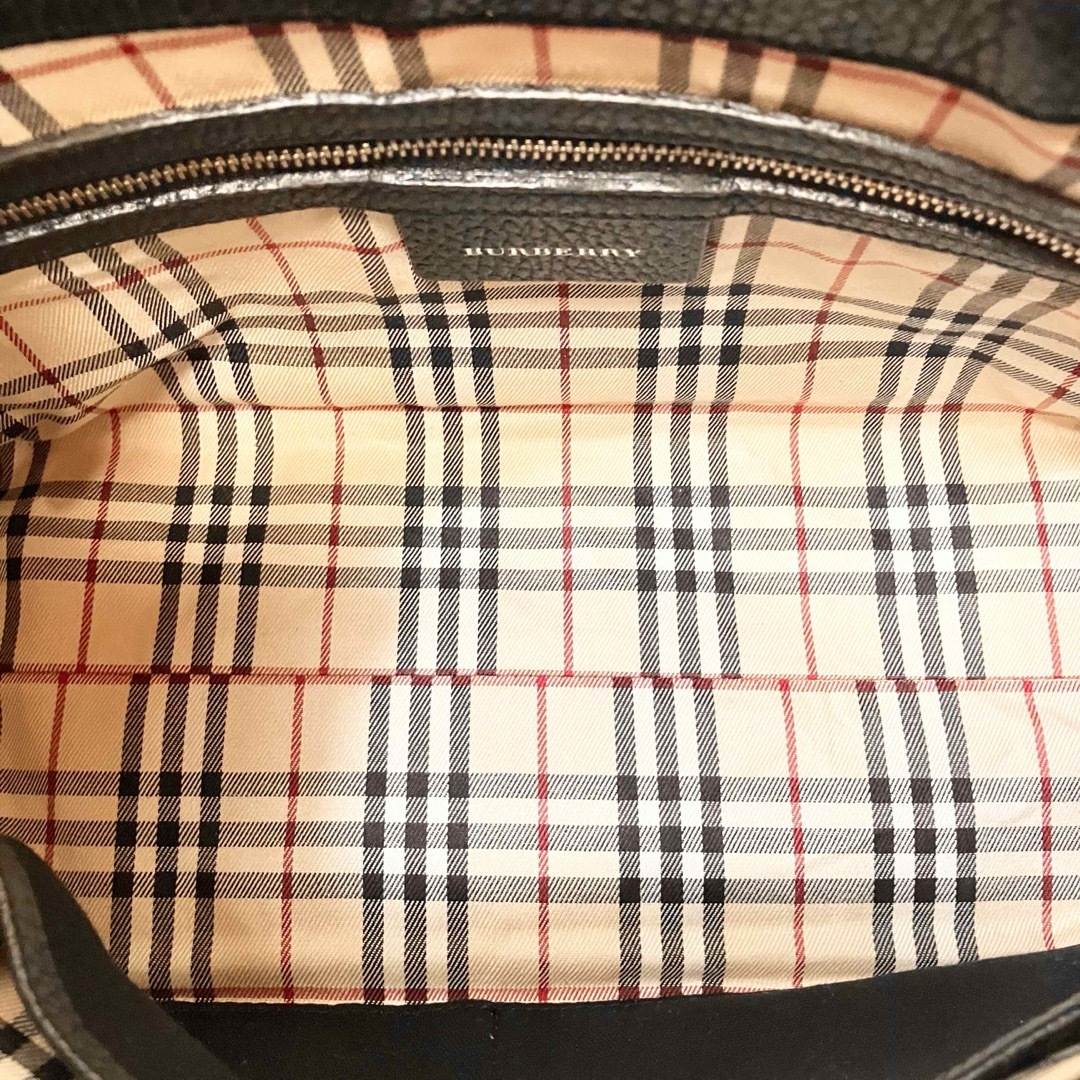 BURBERRY - BURBERRY ブラック レザー ワンショルダーバッグ BURBERRY - BURBERRY ブラック レザー ワンショルダーバッグ