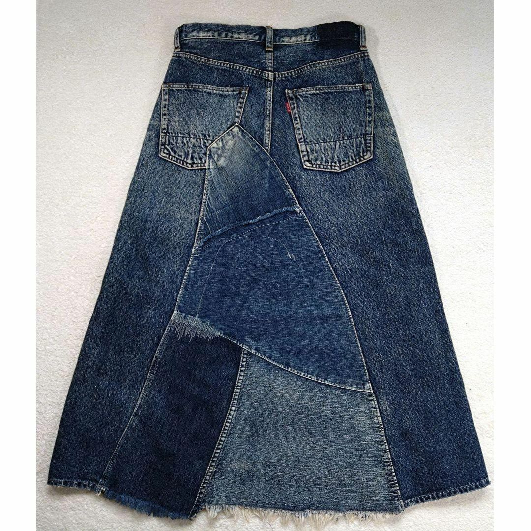 DENIM DUNGAREE - DENIM DUNGAREE パッチワーク デニム ロング DENIM DUNGAREE - DENIM DUNGAREE パッチワーク デニム ロング