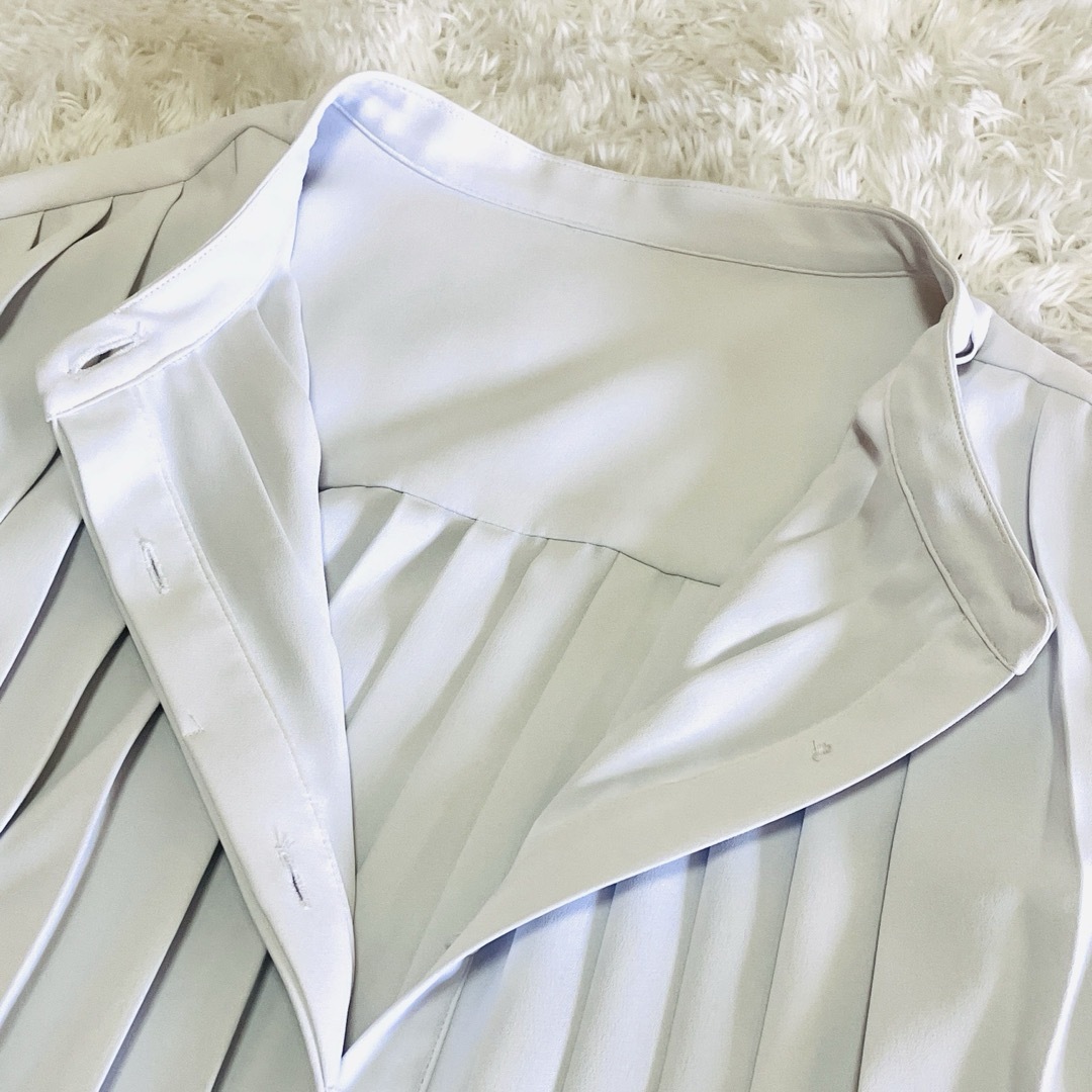 PLST - 未使用級 PLST ブラウス パール ジョーゼット バンド PLST - 未使用級 PLST ブラウス パール ジョーゼット バンド