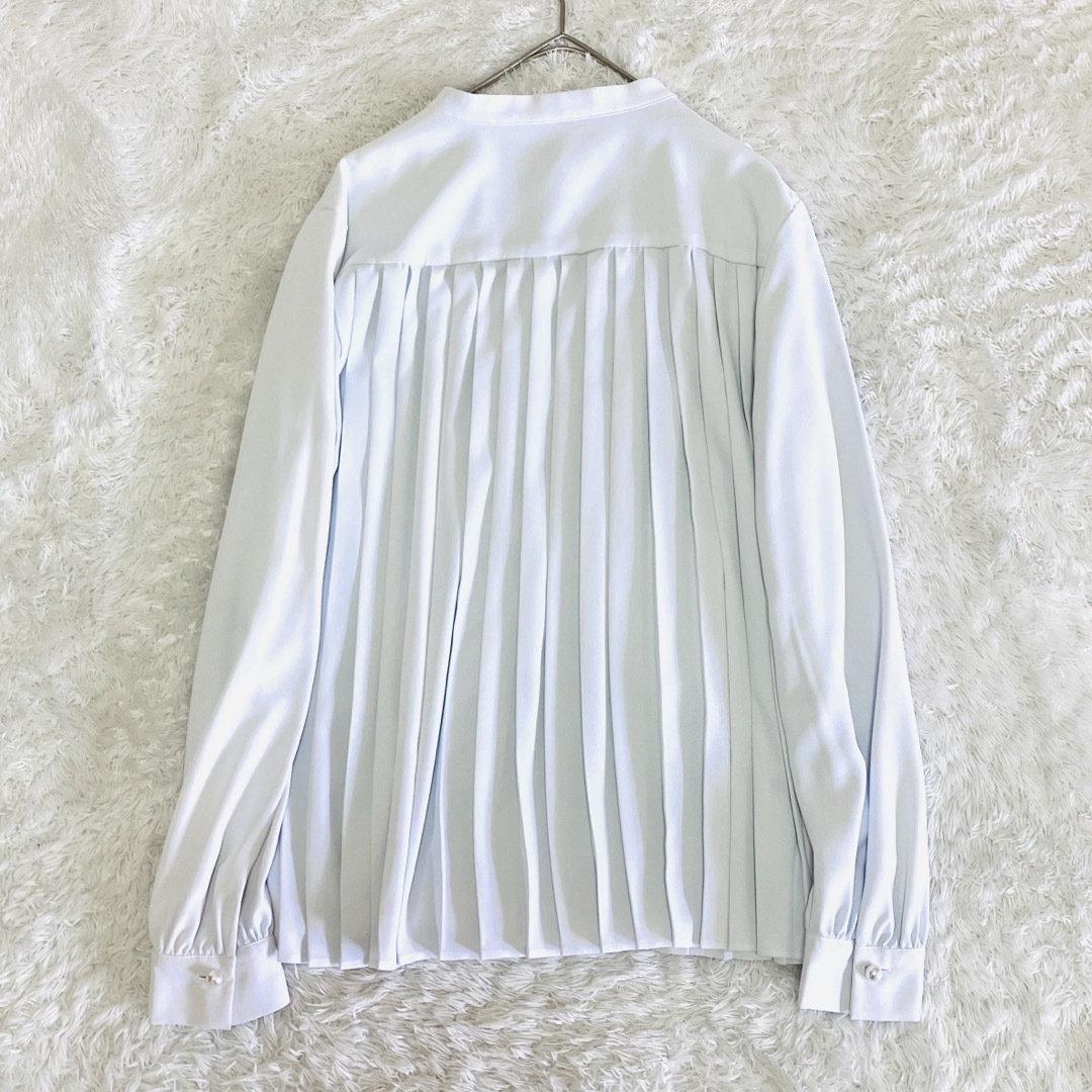 PLST - 未使用級 PLST ブラウス パール ジョーゼット バンド PLST - 未使用級 PLST ブラウス パール ジョーゼット バンド