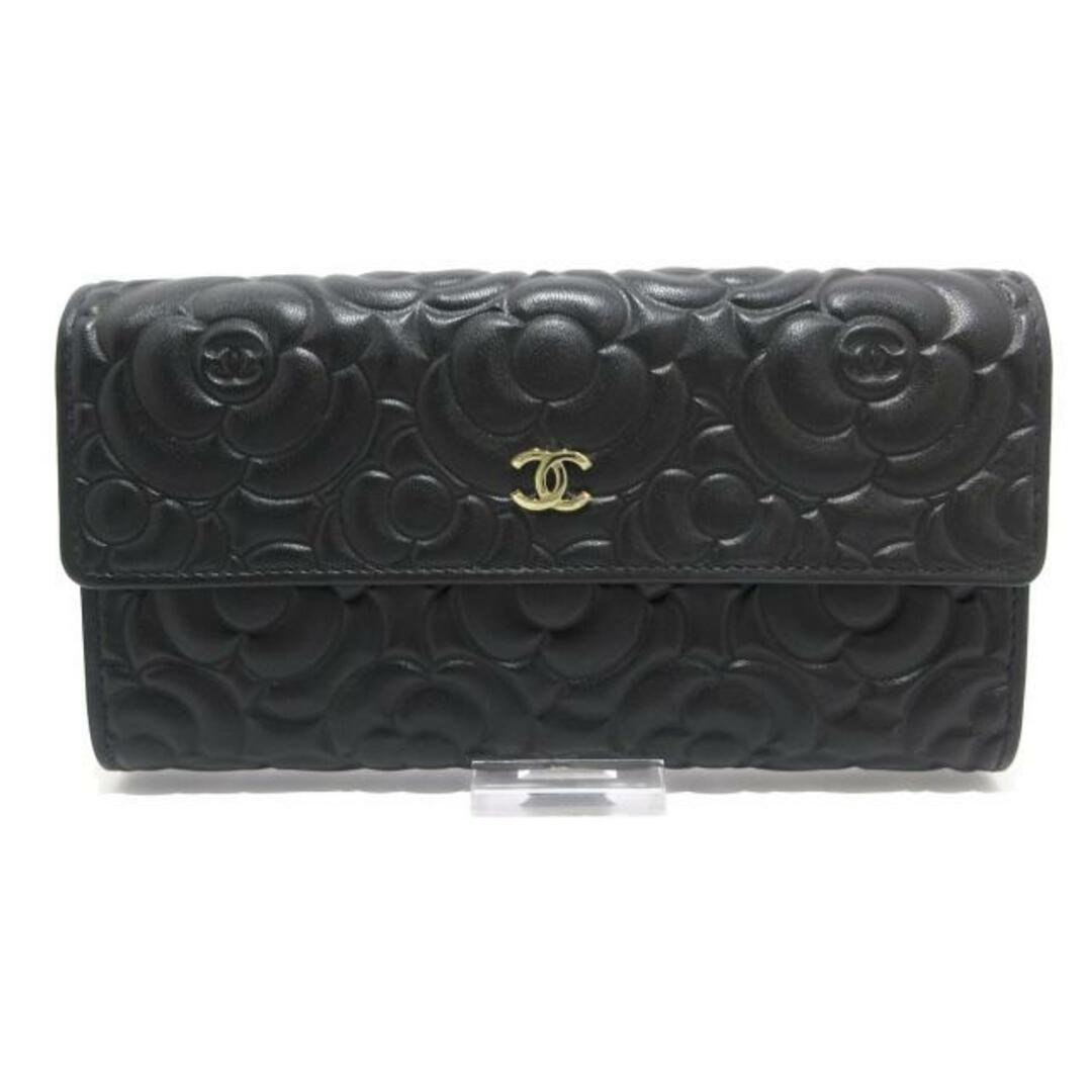CHANEL - CHANEL(シャネル) 長財布 カメリア A82283 黒 エンボス CHANEL - CHANEL(シャネル) 長財布 カメリア A82283 黒 エンボス
