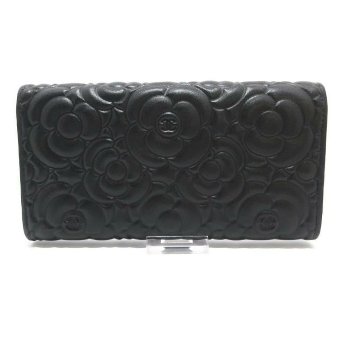 CHANEL - CHANEL(シャネル) 長財布 カメリア A82283 黒 エンボス CHANEL - CHANEL(シャネル) 長財布 カメリア A82283 黒 エンボス