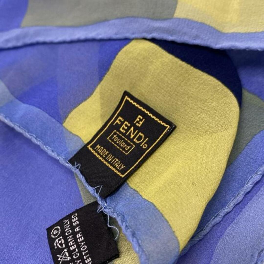 FENDI - FENDI(フェンディ) マフラー - ブルー×ネイビー FENDI - FENDI(フェンディ) マフラー - ブルー×ネイビー