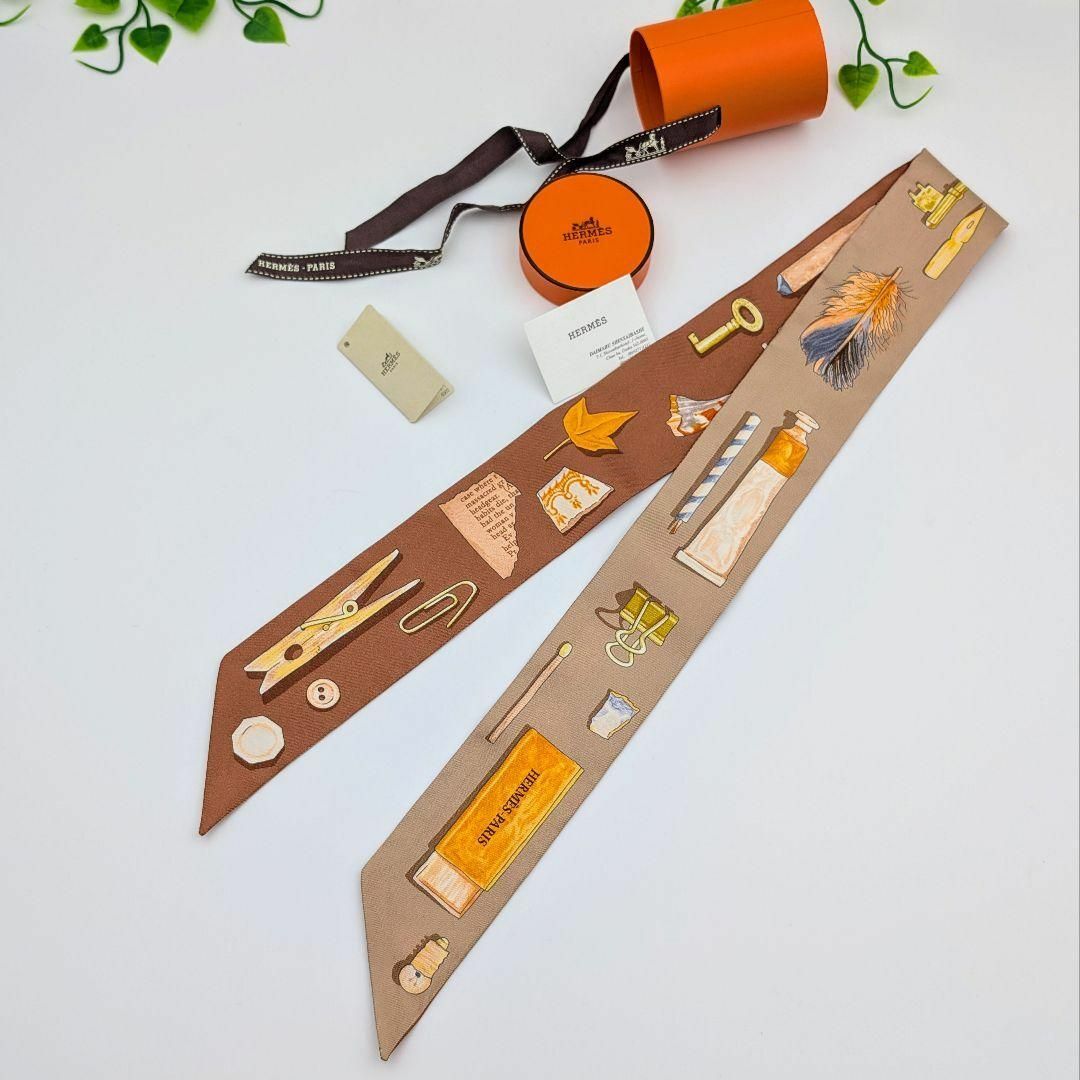 HERMES - 美品 エルメス ツイリー イン・ザ・ポケットブラウン HERMES - 美品 エルメス ツイリー イン・ザ・ポケットブラウン