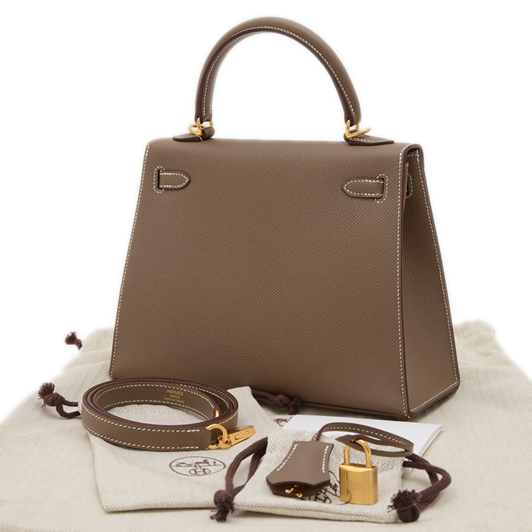 HERMES - エルメス ケリー25 外縫い エプソン エトゥープ HERMES - エルメス ケリー25 外縫い エプソン エトゥープ