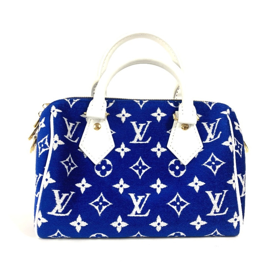 LOUIS VUITTON - ルイヴィトン LOUIS VUITTON スピーディ20 M20751 モノグラムジャガード カバン 2WAYバッグ ショルダーバッグ ポシェット ミニボストンバッグ ハンドバッグ ジャガード ブルー 美品