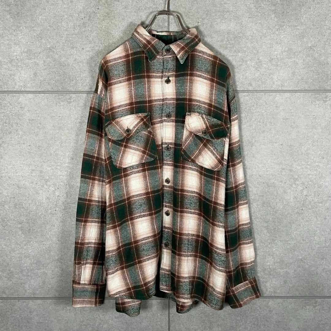 VINTAGE - 長袖シャツ ネルシャツ オンブレチェック ペン差し VINTAGE - 長袖シャツ ネルシャツ オンブレチェック ペン差し