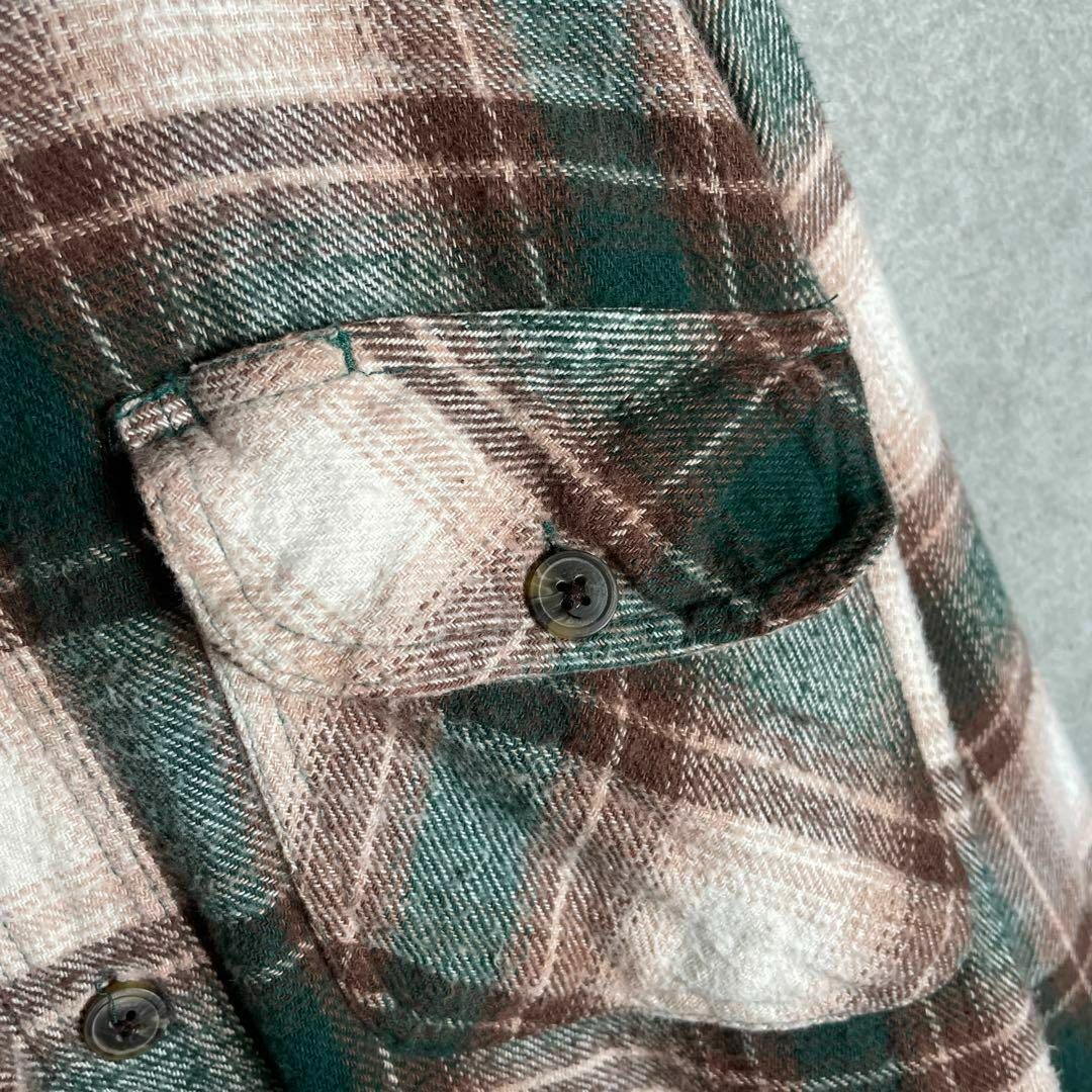 VINTAGE - 長袖シャツ ネルシャツ オンブレチェック ペン差し VINTAGE - 長袖シャツ ネルシャツ オンブレチェック ペン差し
