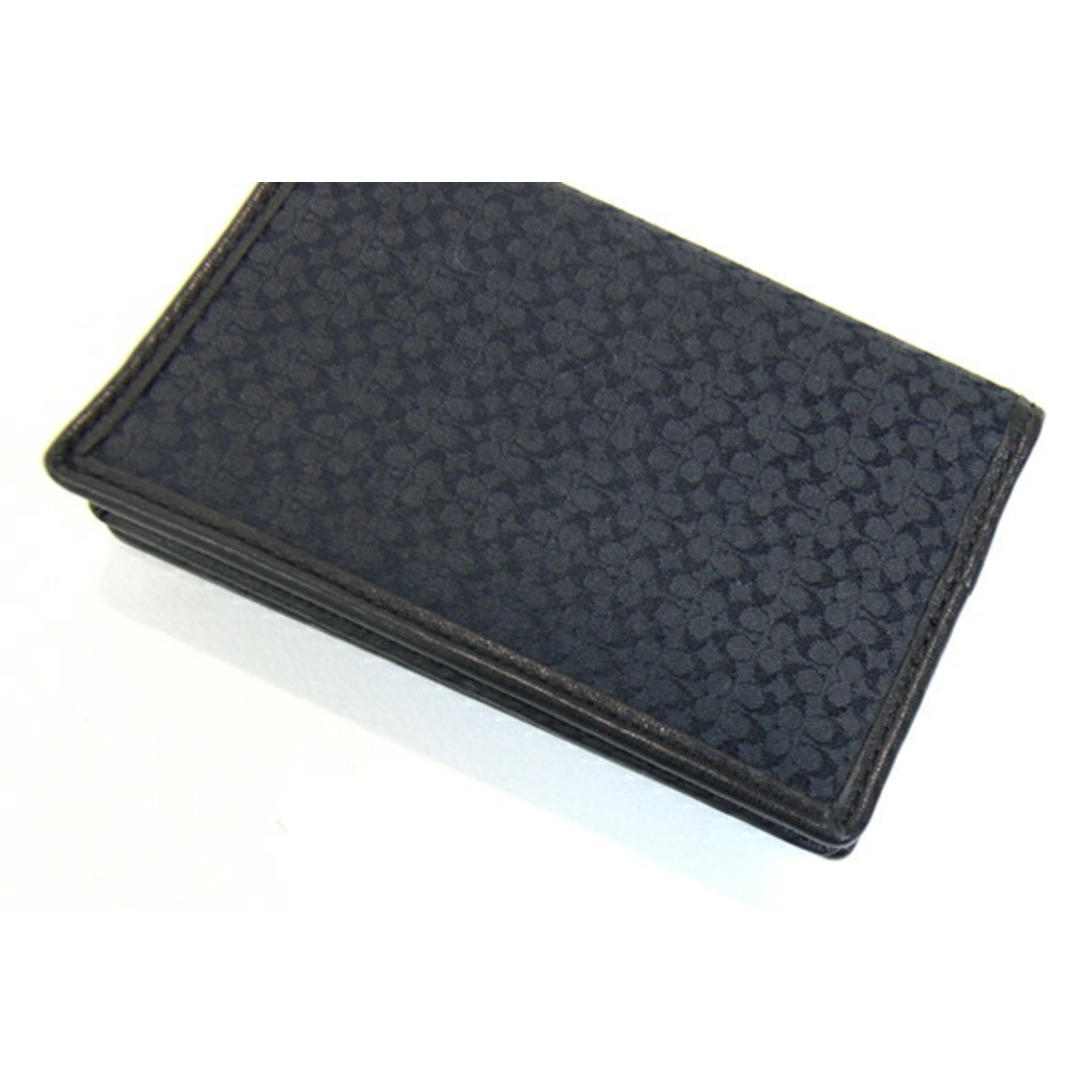 COACH - コーチ 名刺入れ シグネチャー ブラック ネイビー 中古 COACH - コーチ 名刺入れ シグネチャー ブラック ネイビー 中古