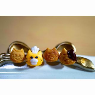 ◆ノラネコぐんだんクッキー 4個セット◆(ネイル用品)