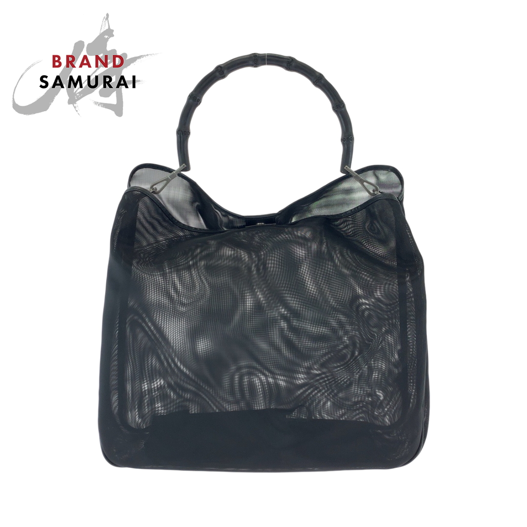 GUCCI - 美品 GUCCI グッチ バンブー メッシュ ブラック 黒 GUCCI - 美品 GUCCI グッチ バンブー メッシュ ブラック 黒