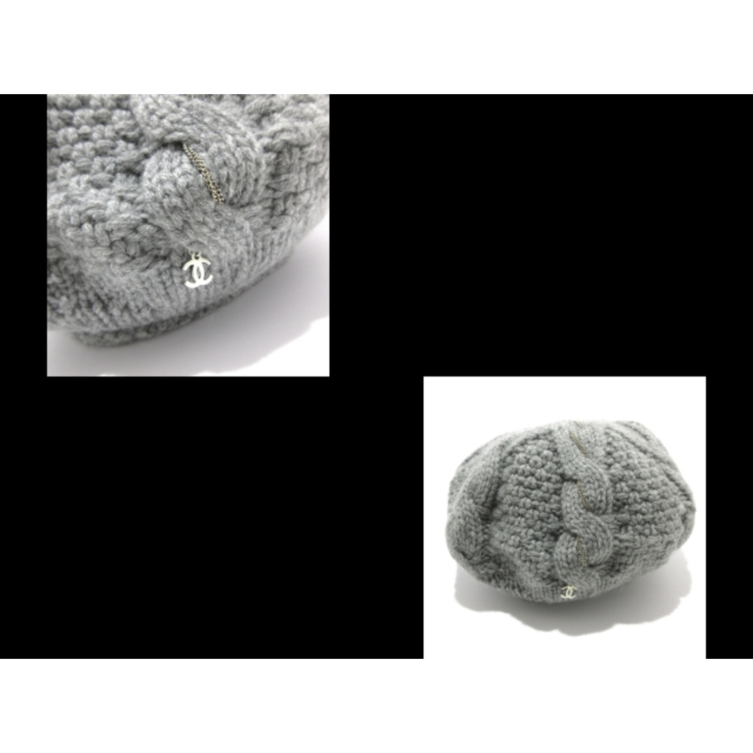 CHANEL - CHANEL(シャネル) ニット帽美品 - グレー ココマーク CHANEL - CHANEL(シャネル) ニット帽美品 - グレー ココマーク