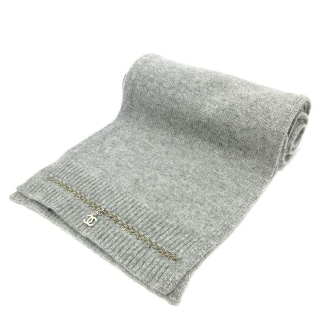 CHANEL - CHANEL(シャネル) マフラー美品 - グレー ココマーク CHANEL - CHANEL(シャネル) マフラー美品 - グレー ココマーク