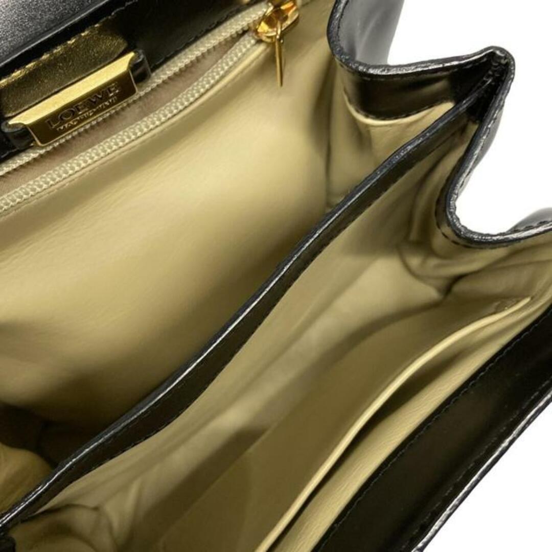LOEWE - LOEWE(ロエベ) ハンドバッグ アナグラム 黒 レザーの LOEWE - LOEWE(ロエベ) ハンドバッグ アナグラム 黒 レザーの