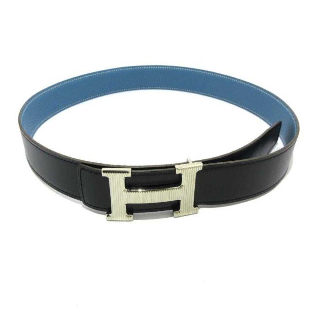 HERMES - HERMES(エルメス) ベルト 80 Hベルト ブルー×黒 HERMES - HERMES(エルメス) ベルト 80 Hベルト ブルー×黒