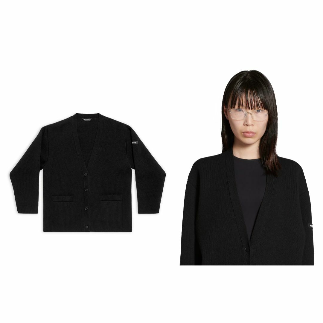 BALENCIAGA - BALENCIAGA ニット カーディガン ブラック BALENCIAGA - BALENCIAGA ニット カーディガン ブラック