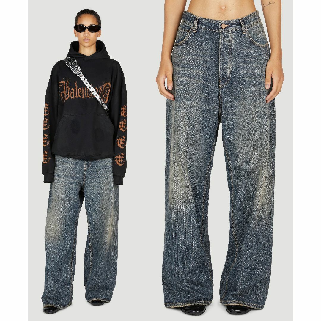 BALENCIAGA - BALENCIAGA ダメージ加工 バギー ジーンズ デニム BALENCIAGA - BALENCIAGA ダメージ加工 バギー ジーンズ デニム