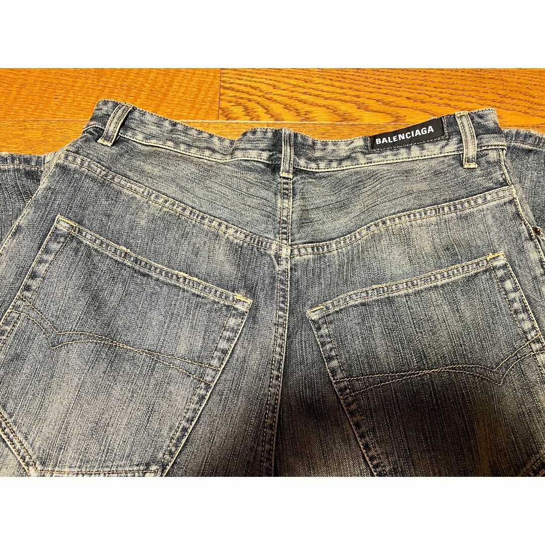 BALENCIAGA - BALENCIAGA ダメージ加工 バギー ジーンズ デニム BALENCIAGA - BALENCIAGA ダメージ加工 バギー ジーンズ デニム