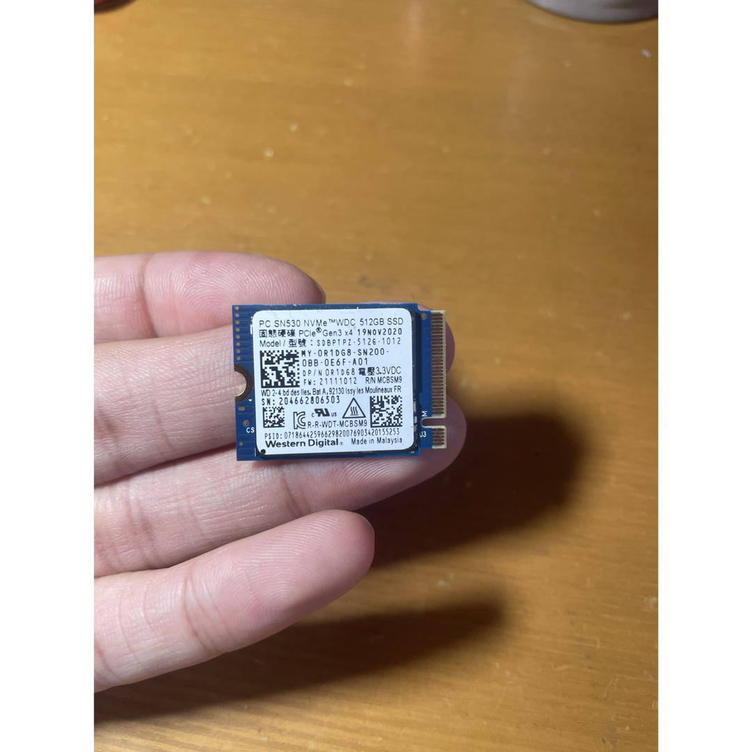 Western Digital PC SN530 NVMe SSD 512GB スマホ/家電/カメラのPC/タブレット(PCパーツ)の商品写真