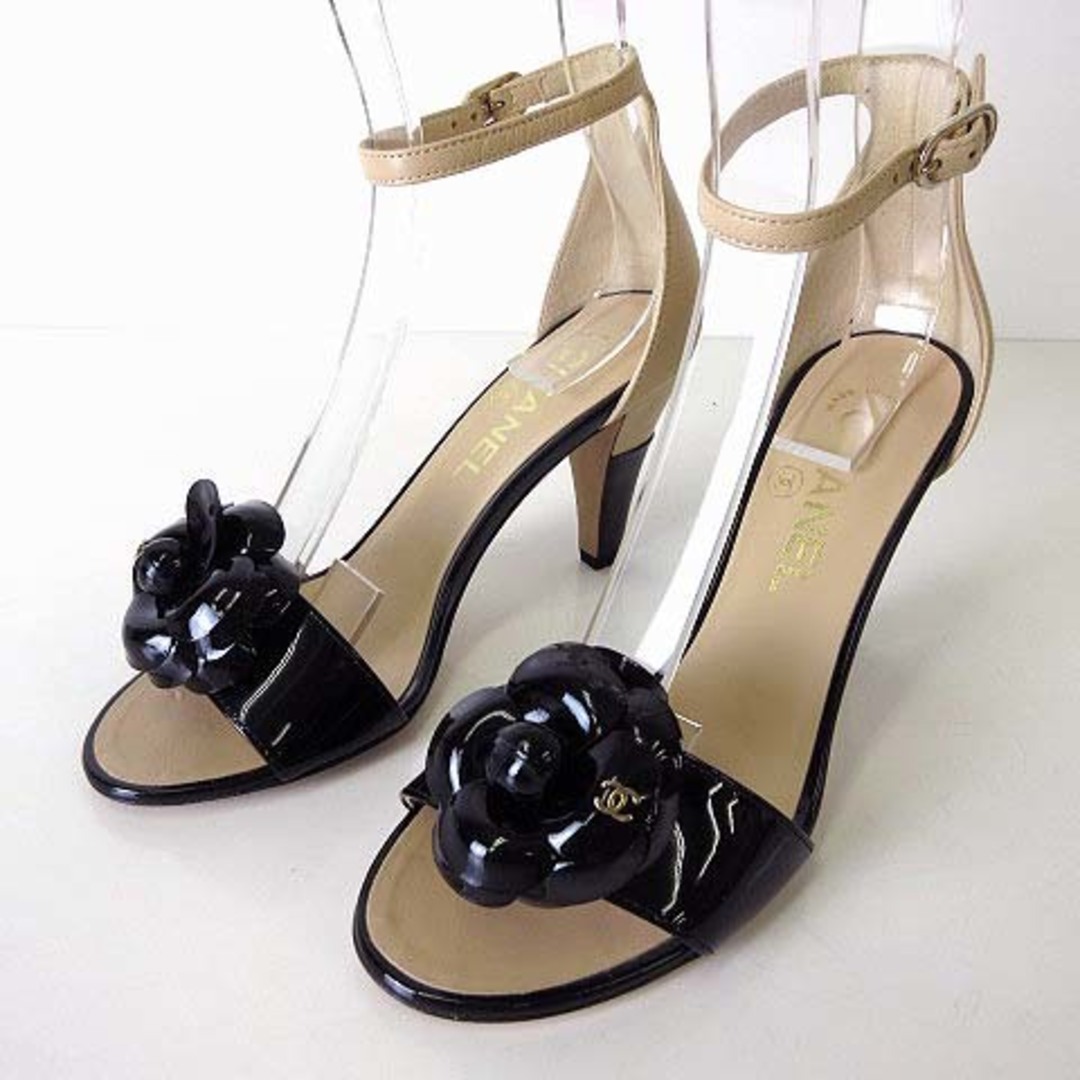 CHANEL - シャネル 18C パンプス ヒールサンダル カメリア 35.5 CHANEL - シャネル 18C パンプス ヒールサンダル カメリア 35.5