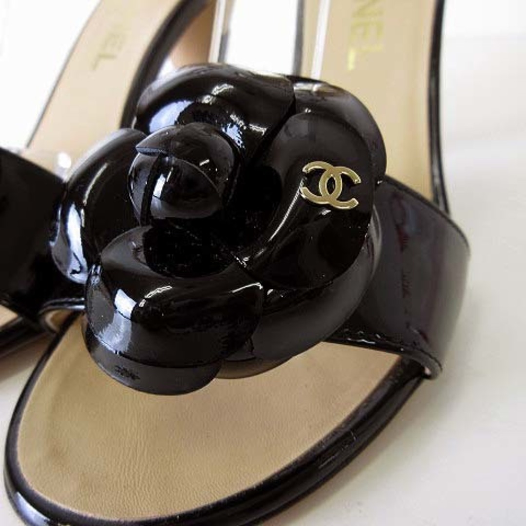 CHANEL - シャネル 18C パンプス ヒールサンダル カメリア 35.5 CHANEL - シャネル 18C パンプス ヒールサンダル カメリア 35.5