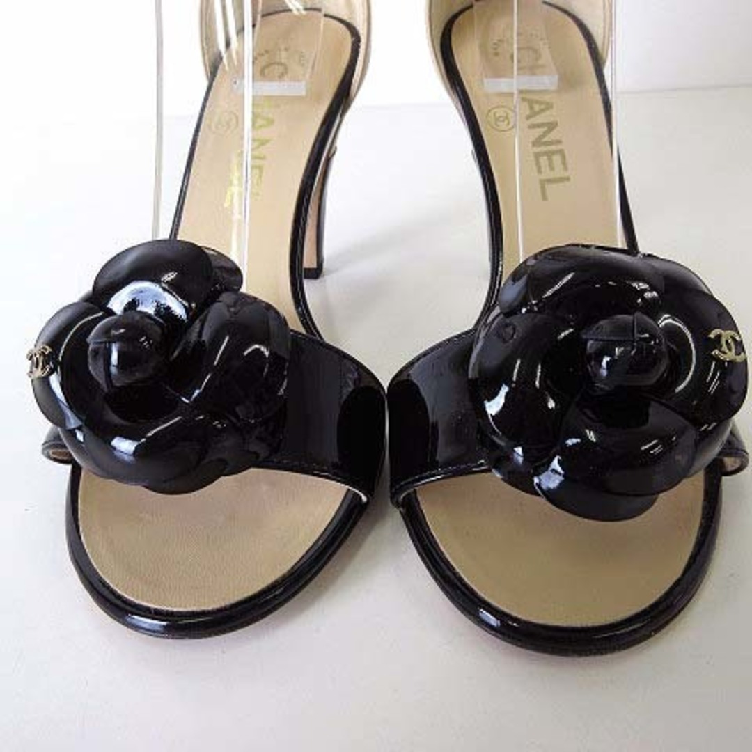 CHANEL - シャネル 18C パンプス ヒールサンダル カメリア 35.5 CHANEL - シャネル 18C パンプス ヒールサンダル カメリア 35.5