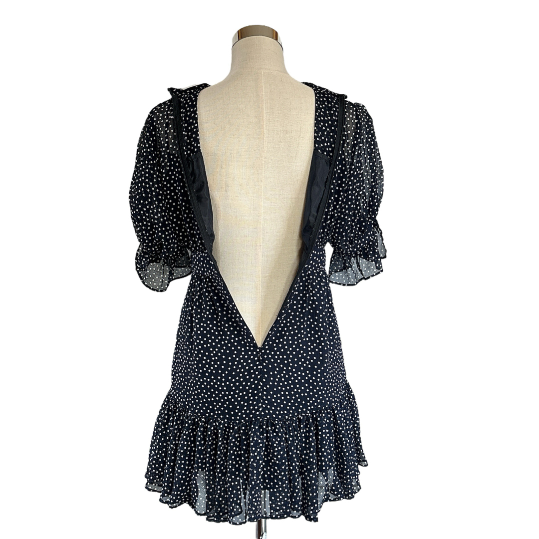 sheller シェリエ シアードットフリルミニドレス ブラック sheller シェリエ シアードットフリルミニドレス ブラック