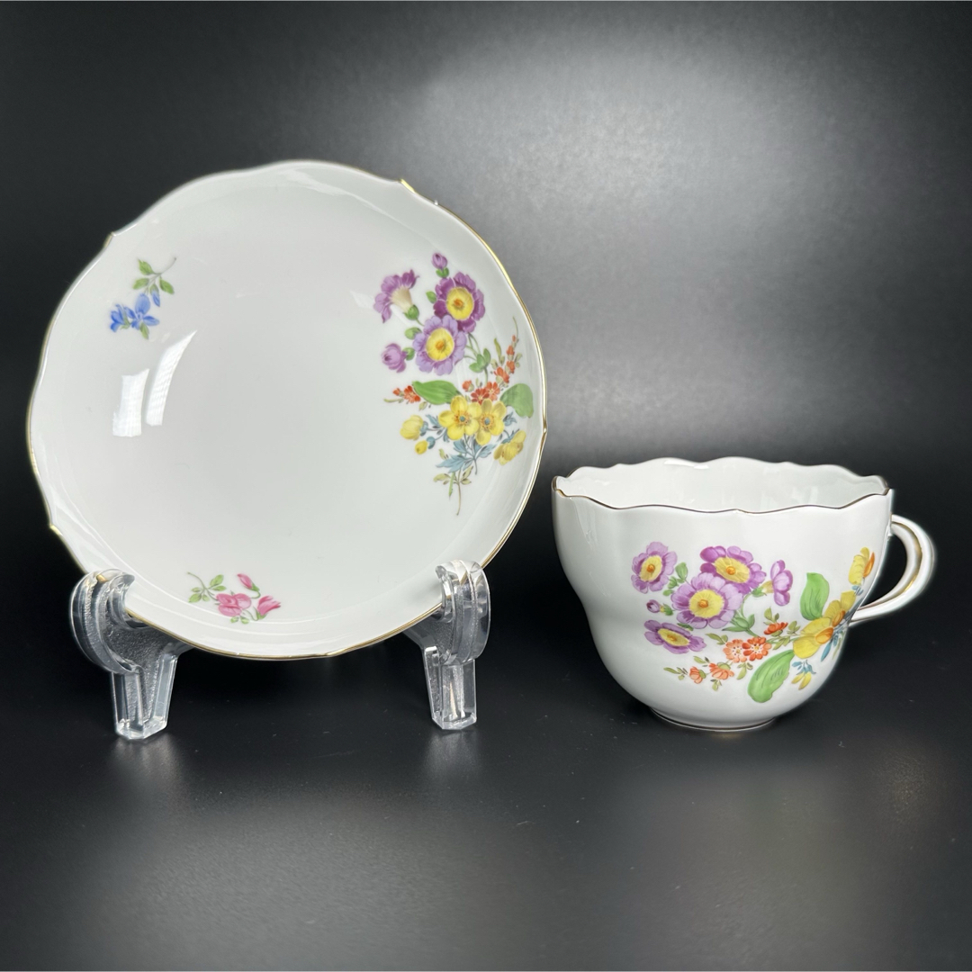 MEISSEN - 未使用 マイセン 金彩 3つ花 桜草 コーヒーカップ MEISSEN - 未使用 マイセン 金彩 3つ花 桜草 コーヒーカップ