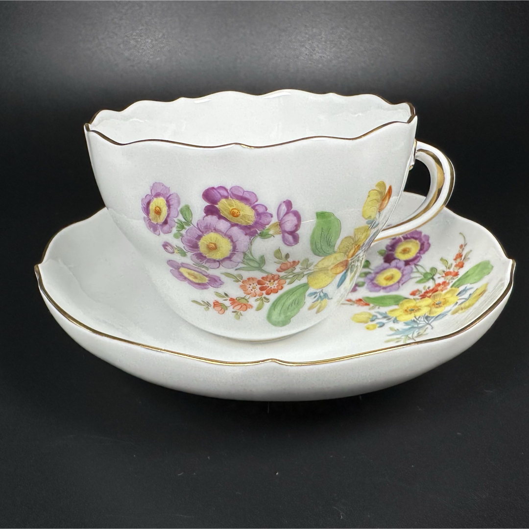 MEISSEN - 未使用 マイセン 金彩 3つ花 桜草 コーヒーカップ MEISSEN - 未使用 マイセン 金彩 3つ花 桜草 コーヒーカップ