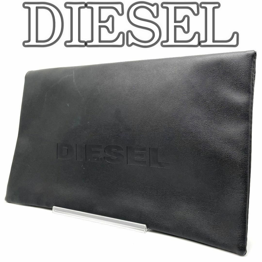 DIESEL - DIESEL ディーゼル クラッチバッグ レザー ブラックの DIESEL - DIESEL ディーゼル クラッチバッグ レザー ブラックの