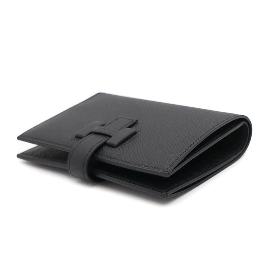HERMES - エルメス 二つ折り財布 Hパッサン コンパクト ブラック HERMES - エルメス 二つ折り財布 Hパッサン コンパクト ブラック