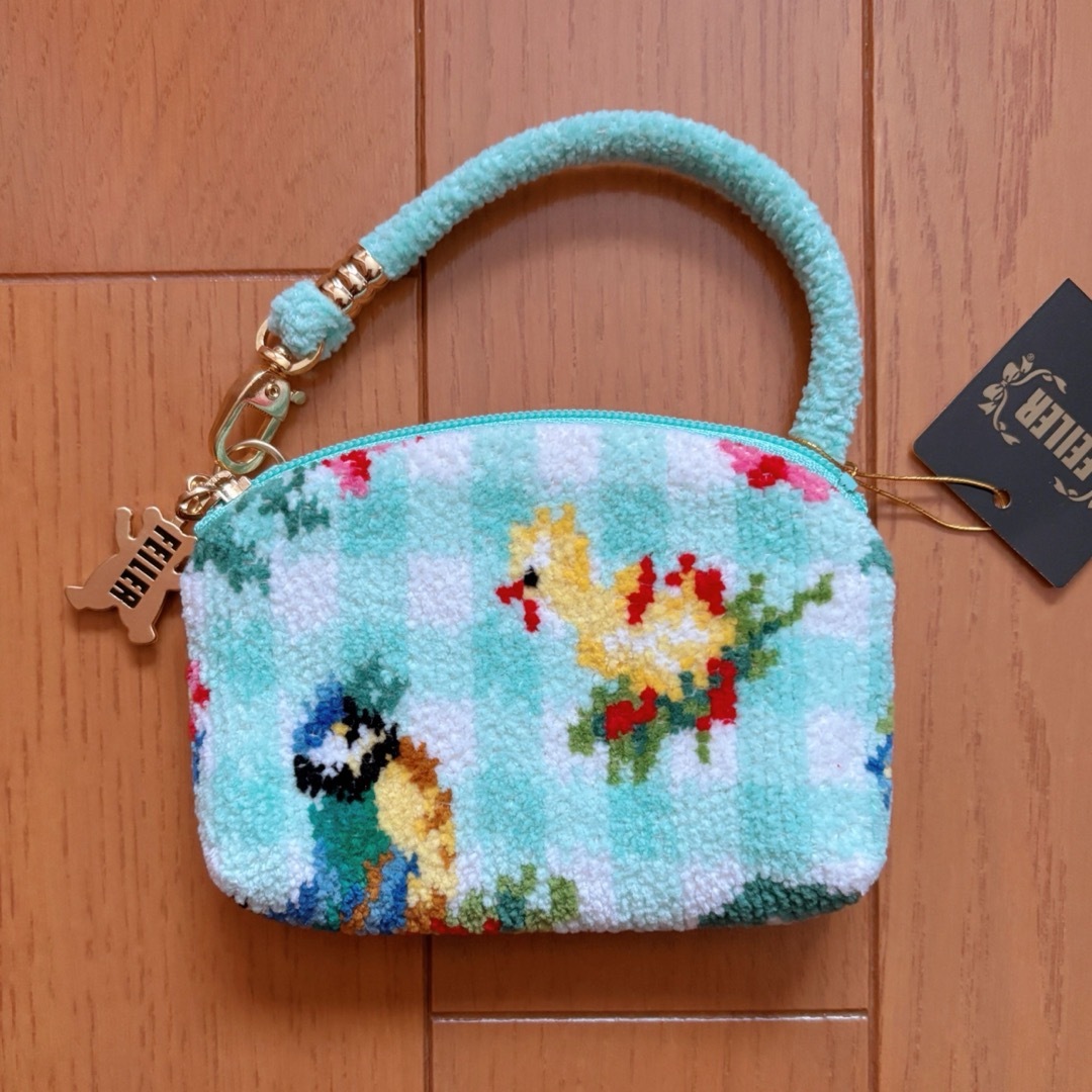 FEILER - FEILER☆ ハイジチェック ペールグリーン サイドポーチ FEILER - FEILER☆ ハイジチェック ペールグリーン サイドポーチ