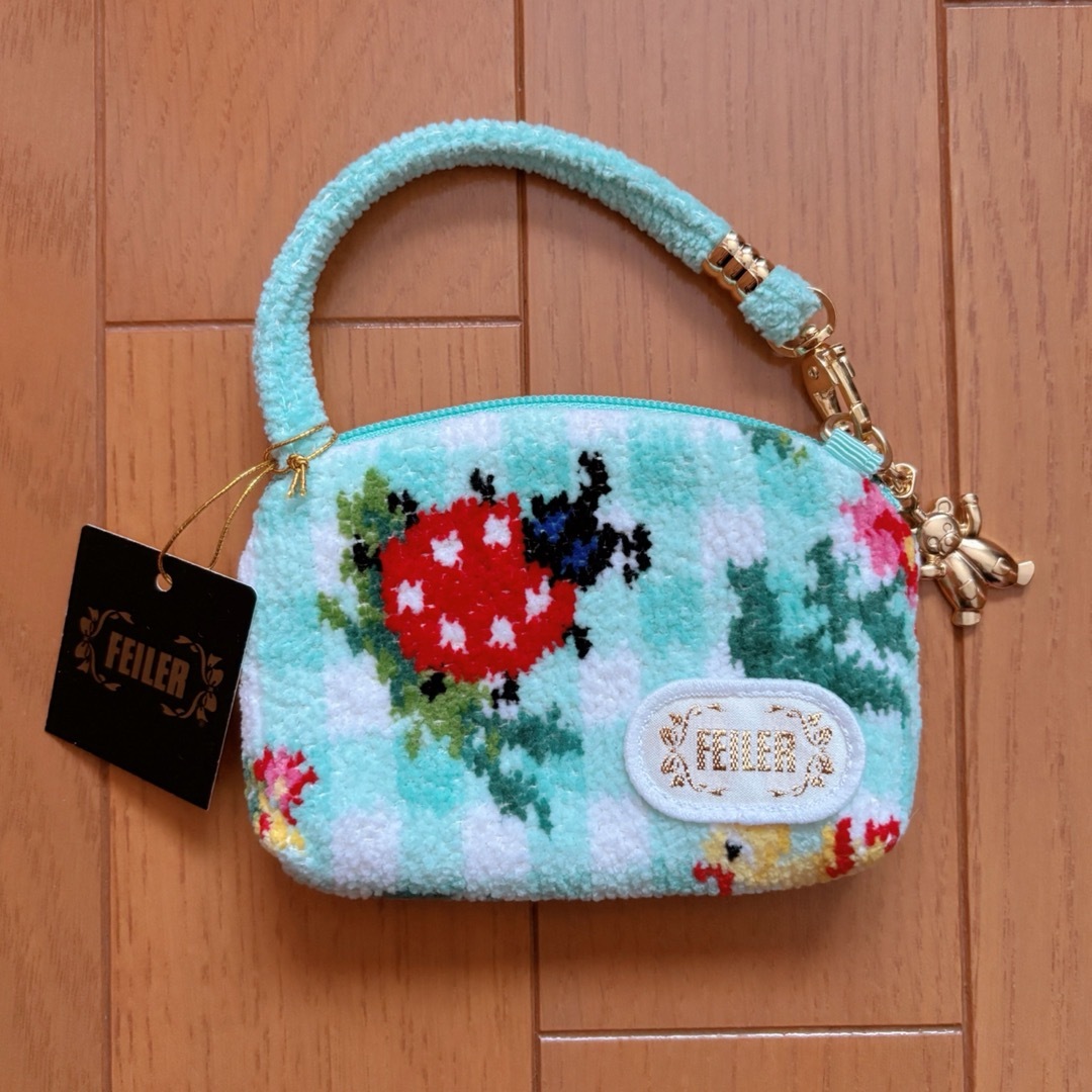 FEILER - FEILER☆ ハイジチェック ペールグリーン サイドポーチ FEILER - FEILER☆ ハイジチェック ペールグリーン サイドポーチ