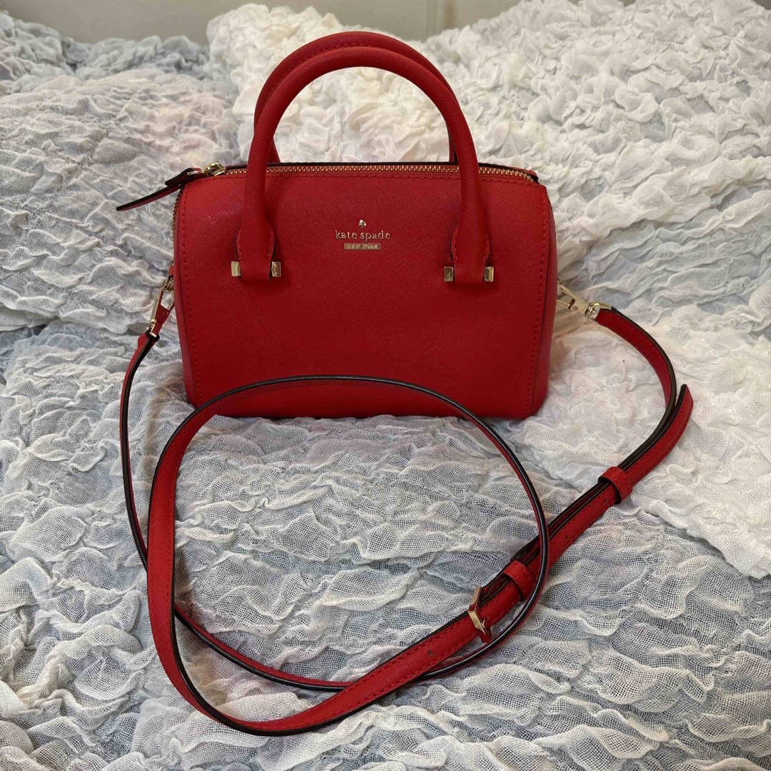 kate spade NEW YORK - ケイトスペード 赤 ボストン ショルダー kate spade NEW YORK - ケイトスペード 赤 ボストン ショルダー
