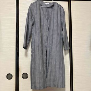 グレーチェックロングコート(ロングコート)