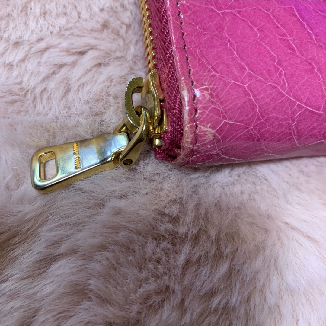 MIU MIU - miumiu ミュウミュウ クロコ型押し ピンク長財布 美品 MIU MIU - miumiu ミュウミュウ クロコ型押し ピンク長財布 美品